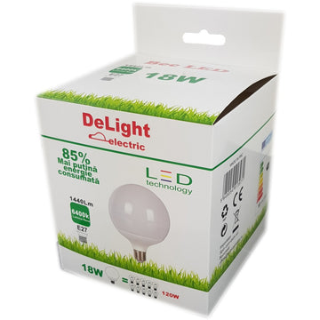 Led izzó E27, modell G120, 18W=120W, 6400K, hideg fény