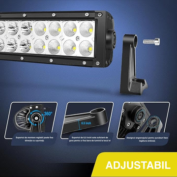 Ívelt Led autós projektor, 325 W, három soros árvízvédelem, Osram Led, munkalámpa vezetéshez, terepvilágítás teherautókhoz, pick-upokhoz, autókhoz, terepjárókhoz, terepjárókhoz, UTV-khez, csónakokhoz, 132 cm