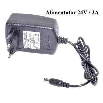Sursă de Alimentare Comutată AC 220V la DC 24V, 2A, 48W – Alimentator Negru pentru Iluminat LED, Dispozitive Electrice și Proiecte DIY