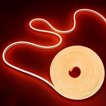 Banda Neon LED Roșu Închis de 5M – Iluminat Rezistent la Apă pentru Interior și Exterior, cu Adaptor Inclus
