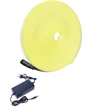 Banda Neon cu Led Galben, Interior/Exterior, Rezistenta la Apa, Adaptor Inclus, 5M
