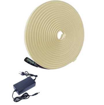 Banda Neon cu Led Alb Cald, Interior/Exterior, Rezistenta la Apa, Adaptor Inclus, 5M