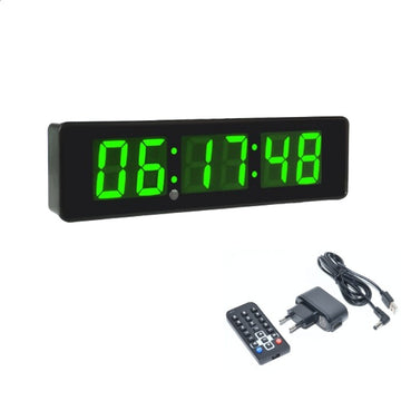 Ceas Digital de Masa si de Perete cu Lumina Led Verde, Cronometru, Timer, Alarma, Luminozitate Adjustabila, 34x9cm