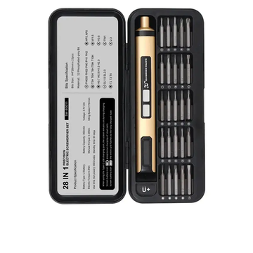 Set Șurubelniță Electrică 28 în 1 Fără Fir cu Biti Magnetici și Încărcare Rapidă USB Tip C – Instrument cu Lumină LED pentru Precizie în Lucrări de Întreținere