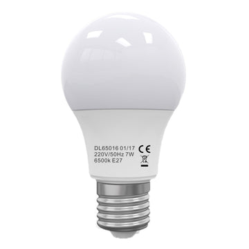 Bec Led E27, model glob A60, 7W=60W, 2700K, lumina calda, ore functionare 15.000