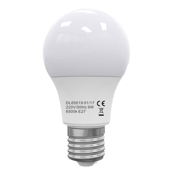 Bec Led E27, model glob A60, 9W=75W, 6400K, lumina rece, ore functionare 15.000