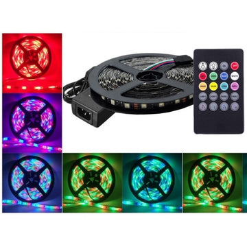 RGB zenei LED szalagkészlet távirányítóval 54 LED/m 10W/m 12V