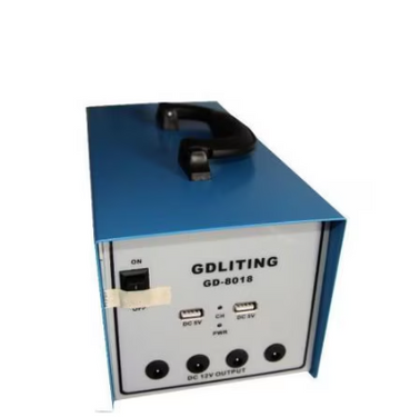 Kit Panou Solar GD-Lite GD-8030 cu Lanternă 14 LED, 2 Becuri și Cablu 5in1 – Sistem de Iluminat Negru pentru Camping, Grădină sau Urgențe