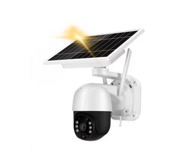 Camera de Supraveghere, cu Incarcare Solara 4G- SIM, 3 MP, FullHD, Rotire din Aplicatie, 6 acumulatori inclusi, alarma miscare, Interior si Exterior Rezistenta la apa, Alba