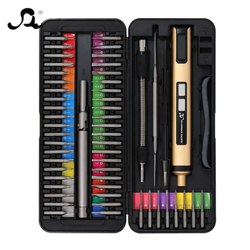 Set Șurubelniță Electrică 58 în 1 Fără Fir cu Biti Magnetici și Încărcare Rapidă USB Tip C – Lumina LED pentru Precizie, Culoare Bronz