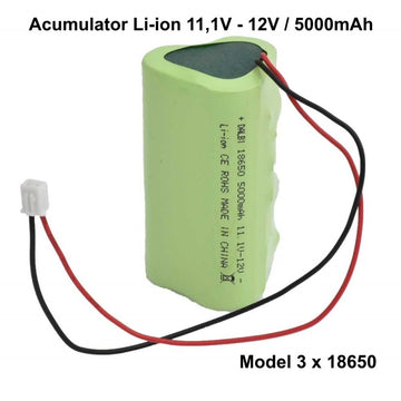 Acumulator Li-Ion 11,1V-12V / 5000mAh - Model 3 x 18650