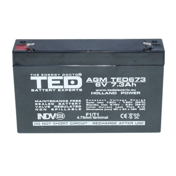 Acumulator Plumb - Acid 6V-7,3A TED - Frize