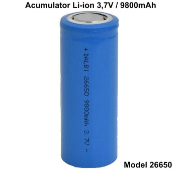 Acumulator Tip 26650 Li-Ion 3,7V / 9800mAh - Albastru