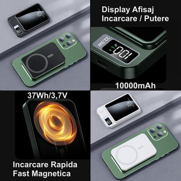Baterie Externă 22,5W Fast Wireless / Power-Bank 10000mAh