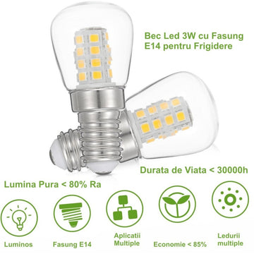 Bec de Frigider cu LED 3W / E14
