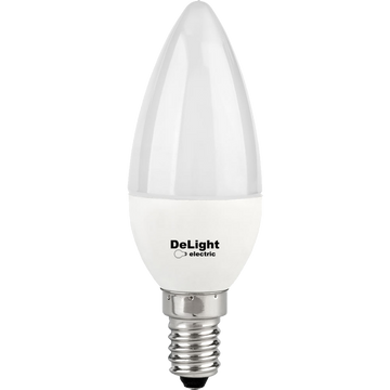 Bec Led Lumanare E14, model C37, 6W=50W, 2700K, lumina calda
