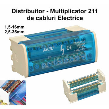 Elektromos elosztó blokk 211 - 125A / 500V 1,5-25mm / 2,5-35mm