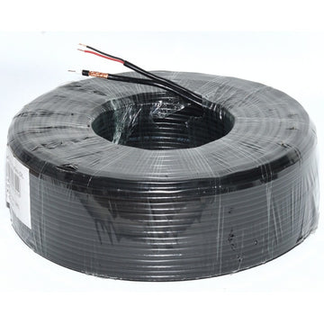 Cablu Coaxial TV RG6U Cupru + Alimentare 2x0,5 (Negru) - Frize