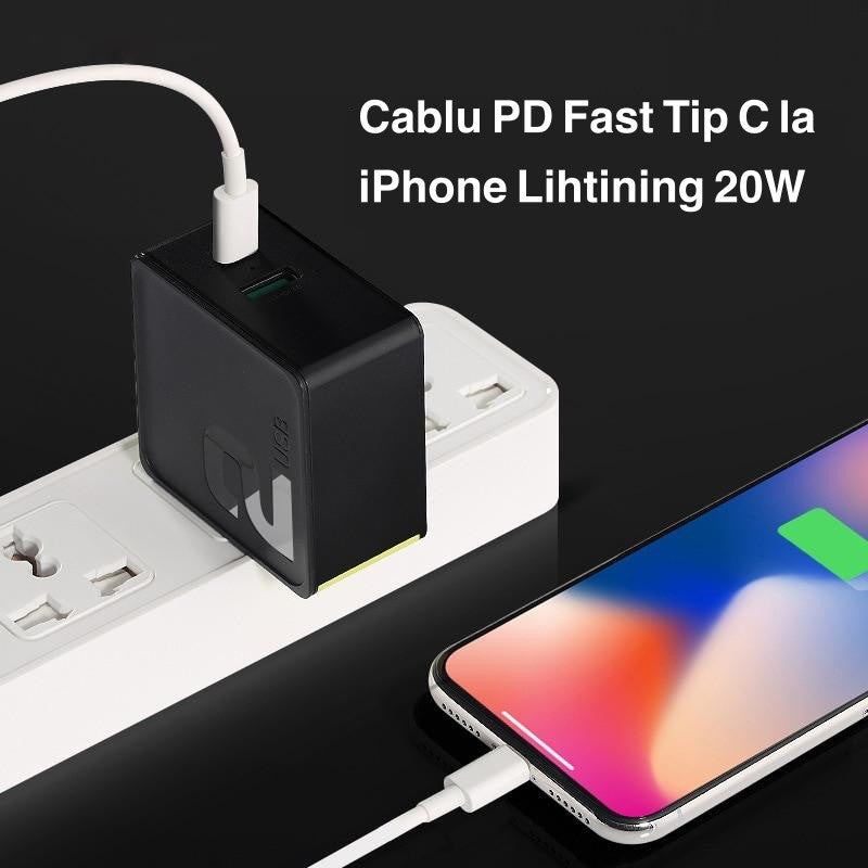 Cablu PD Fast Tip C la iPhone Lightning 1,2m/20W - Frize