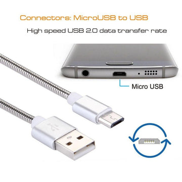 Cablu USB - Micro  Metalic, Lungime 100 cm/D8-55 - Frize