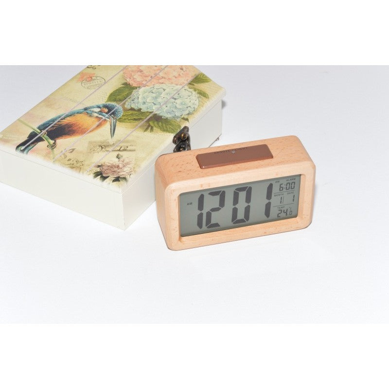 Ceas Digital din Lemn cu LCD 1902 - Frize