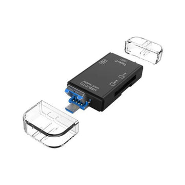 Cititor de Card OTG 6 în 1 cu USB 3.0, Micro USB, Tip C și Slot TF/SD – Dispozitiv Multifuncțional pentru Transfer Rapid de Date