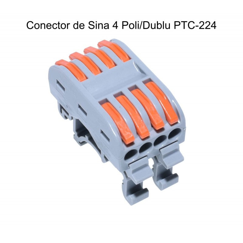 Conector de Șina 4 Poli Cap Dublu PCT-224 - Frize