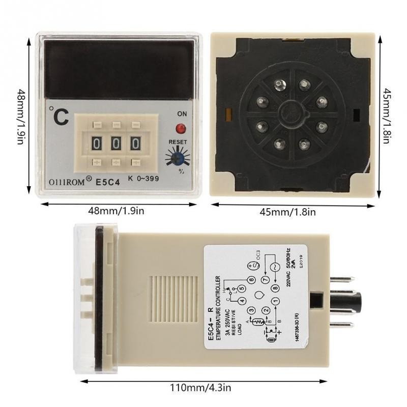 Controler Digital de Temperatura E5C4 200/220V, K 0-399 - Frize
