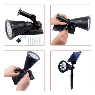 Spot LED RGBW pentru Grădină cu Panou Solar 5.5V/1.5W și Baterie de 1.2 Ah – Iluminare Ecologică pentru Spații Exterioare