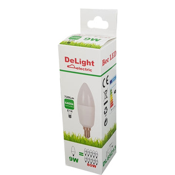 Led gyertyakörte E14, modell C37, 9W=80W, 4100K, semleges fény
