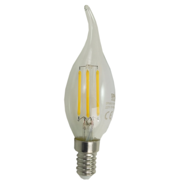 Bec Filament Lumanare E14, 4W=45W, 3000K, lumina calda
