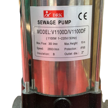 Pompă Submersibilă Tocator V1100DF 2" cu Putere de 1100W – Ideală pentru Desfundarea și Evacuarea Apelor Uzate