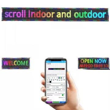 Reclamă Luminoasă LED RGB 300x40cm cu Cod QR și Wi-Fi – Afișaj cu Vizualizare 120° pentru Publicitate Interactivă
