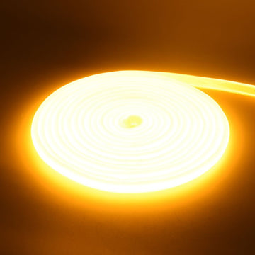 Banda LED Neon Flex 5m cu 288 LED/m, IP65, 10W/m - Iluminare Galben Auriu pentru Decorare Interioare și Exterioare