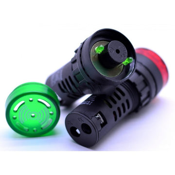 Zöld jelzőfény riasztóval és fénnyel 220V / 22MM