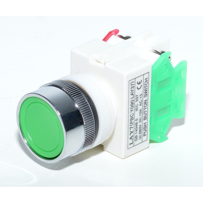 Intrerupator Push Motor LAY-7 Verde - Frize