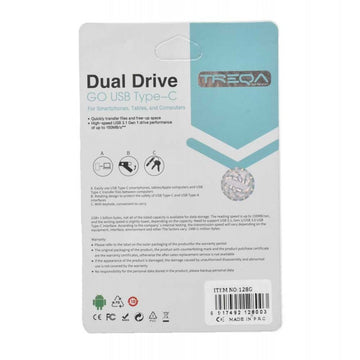 Memorie Stick Dual USB 3.1 și Tip C 128GB – Flash Drive Rapid pentru Stocare Date, Transfer Fișiere pe Laptop și Smartphone