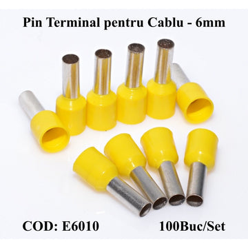 Pin Terminal de Cablu E6010 Galben, 100Buc/Set - Frize