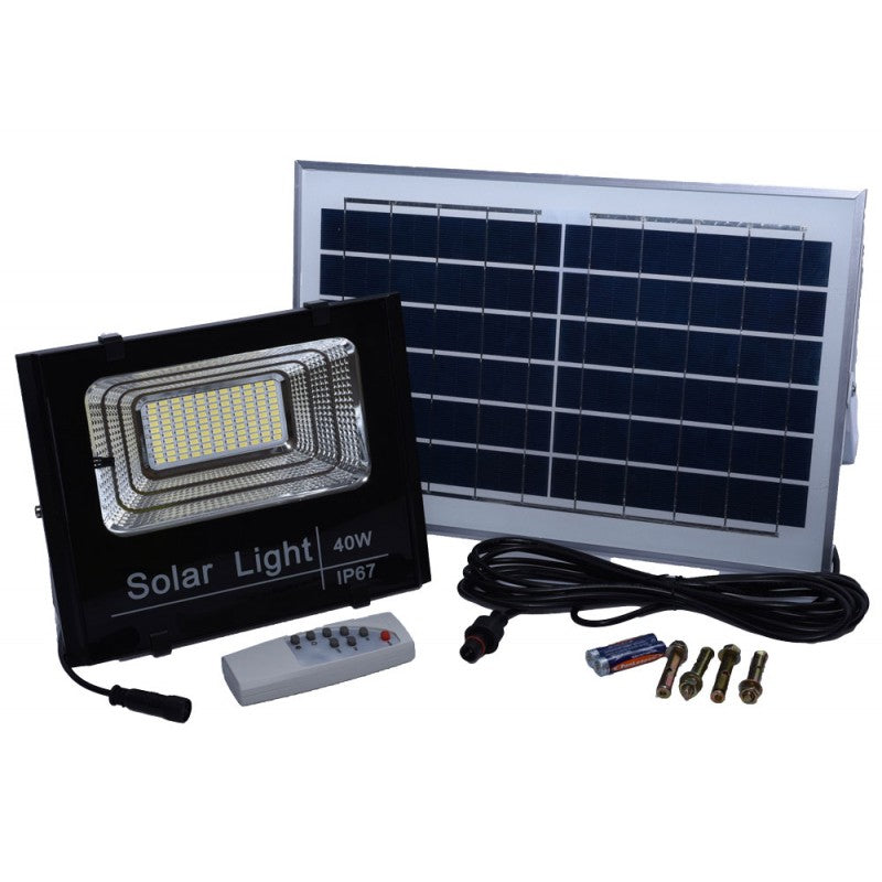 Proiector 40W cu Panou Solar și Telecomanda - Frize