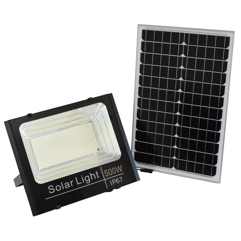 Proiector 500W cu Panou Solar și Telecomanda - Frize