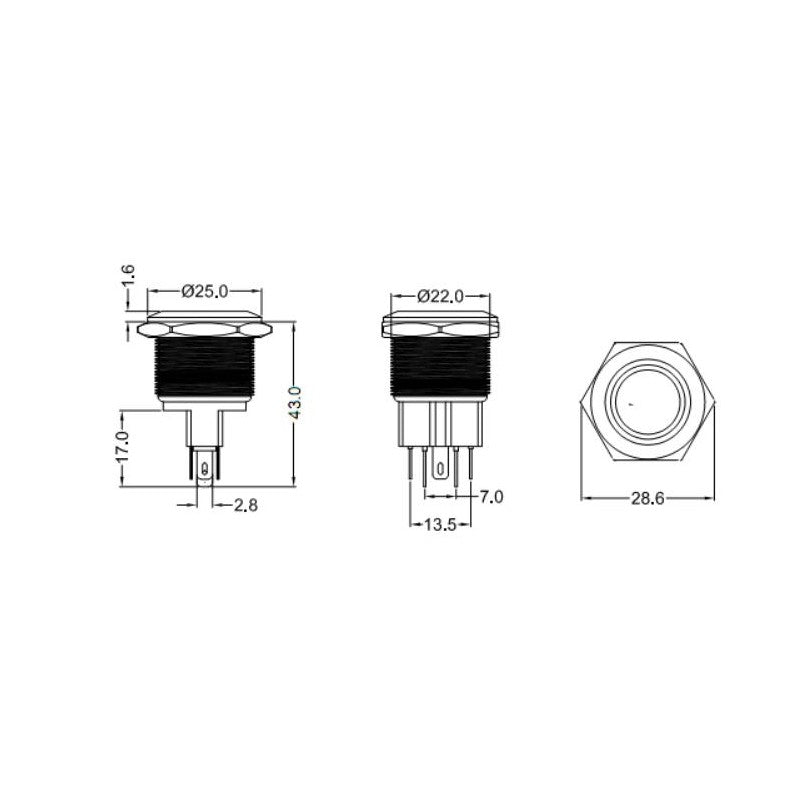 Push Buton 22mm/24V Lumina Verde - Frize
