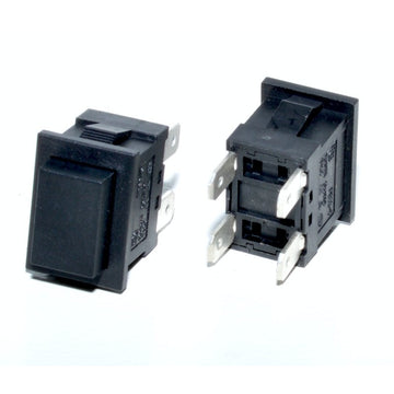 Push Buton Dreptunghi Negru cu Reținere 22x15x31mm - Frize