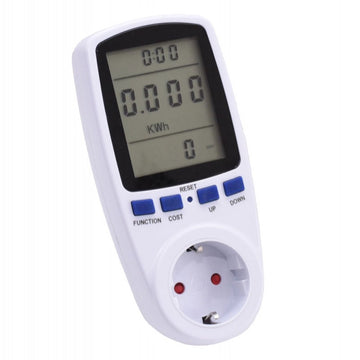 Priza cu Contor si Afisaj Digital de Energie, Ecran LCD, Max 16A, Alb - Frize