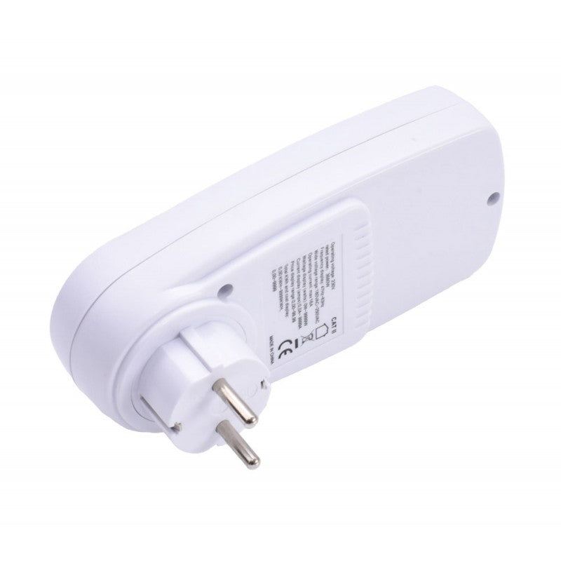Priza cu Contor si Afisaj Digital de Energie, Ecran LCD, Max 16A, Alb - Frize