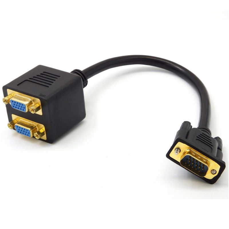 Spliter VGA Tata-2 VGA Mama/Negru - Frize