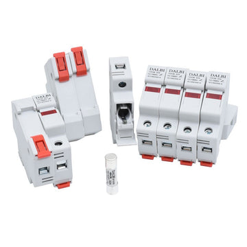 Suport Siguranță Fuzibilă 10x38mm DC 1000V – Set de 10 Bucăți pentru Sistem Fotovoltaic