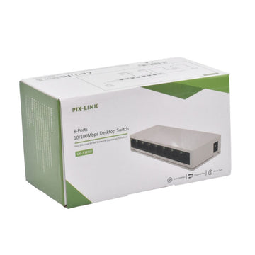 Switch Ethernet 8 Porturi 10/100Mbps Pix-Link LV-SV08 pentru Conectare Rețea Stabilă în Birou sau Acasă