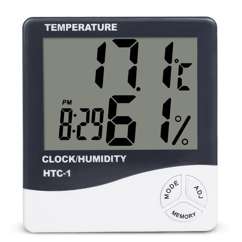 Termometru Digital cu Ceas si Higrometru HTC-1 - Frize