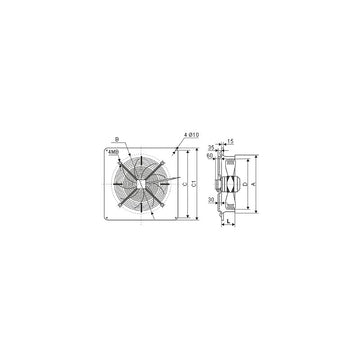 Ventilator Axial de Perete 350mm - Frize