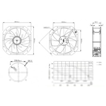 Ventilator Axial pe Rulment 280x280x82 - Frize